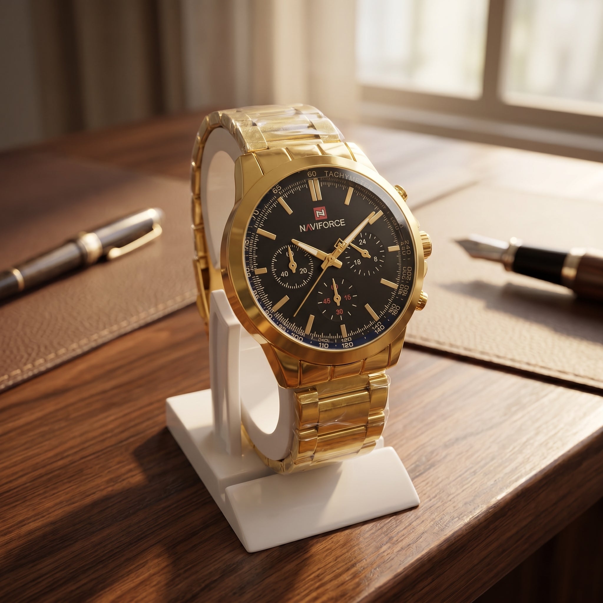 NAVIFORCE NF9214 Golden Edition black display Watch For Men